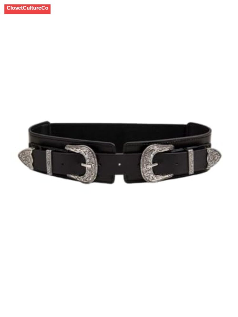 Women's Vintage Western Wide Waist Belt Double Buckle Trendy